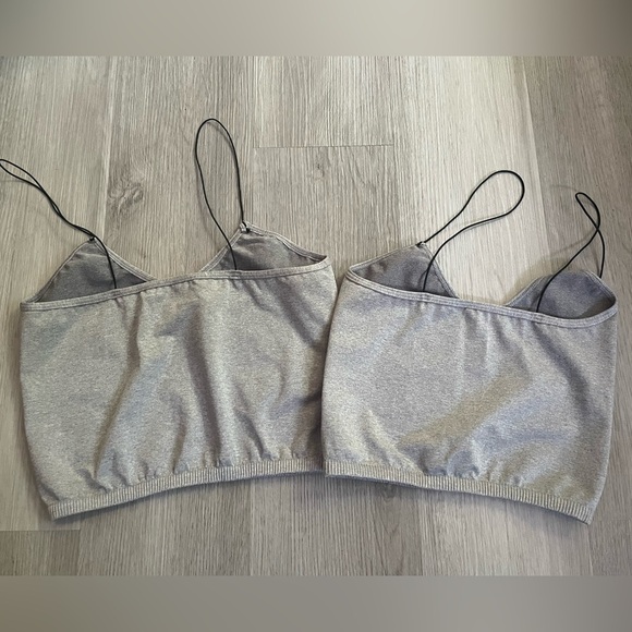 NWOT Free People Skinny Strap Seamless Brami Crop Gray XS/S and M/L - Picture 7 of 8
